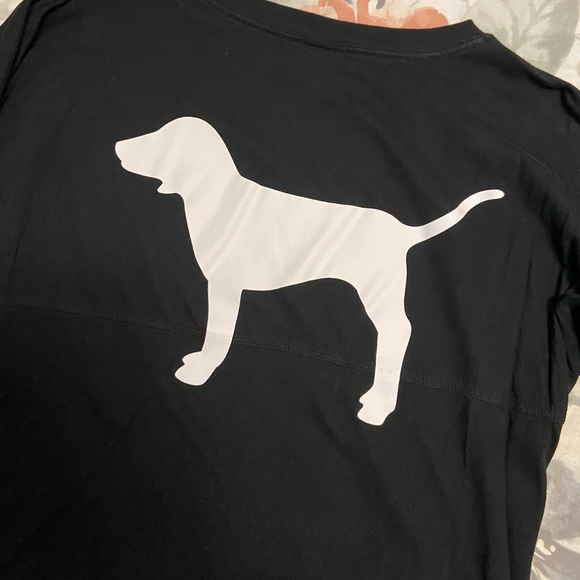 Victoria’s Secret PINK Black Lace Sleeves Top - Picture 4 of 16